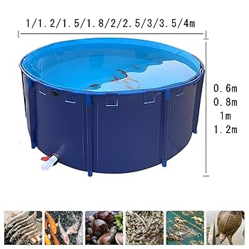 大型水槽　ｗ１２００Ｄ４５０Ｈ４５０ Amazon.co.jp: Pxkmouy 大型水槽 立体養魚池PVC折りたたみ帆布