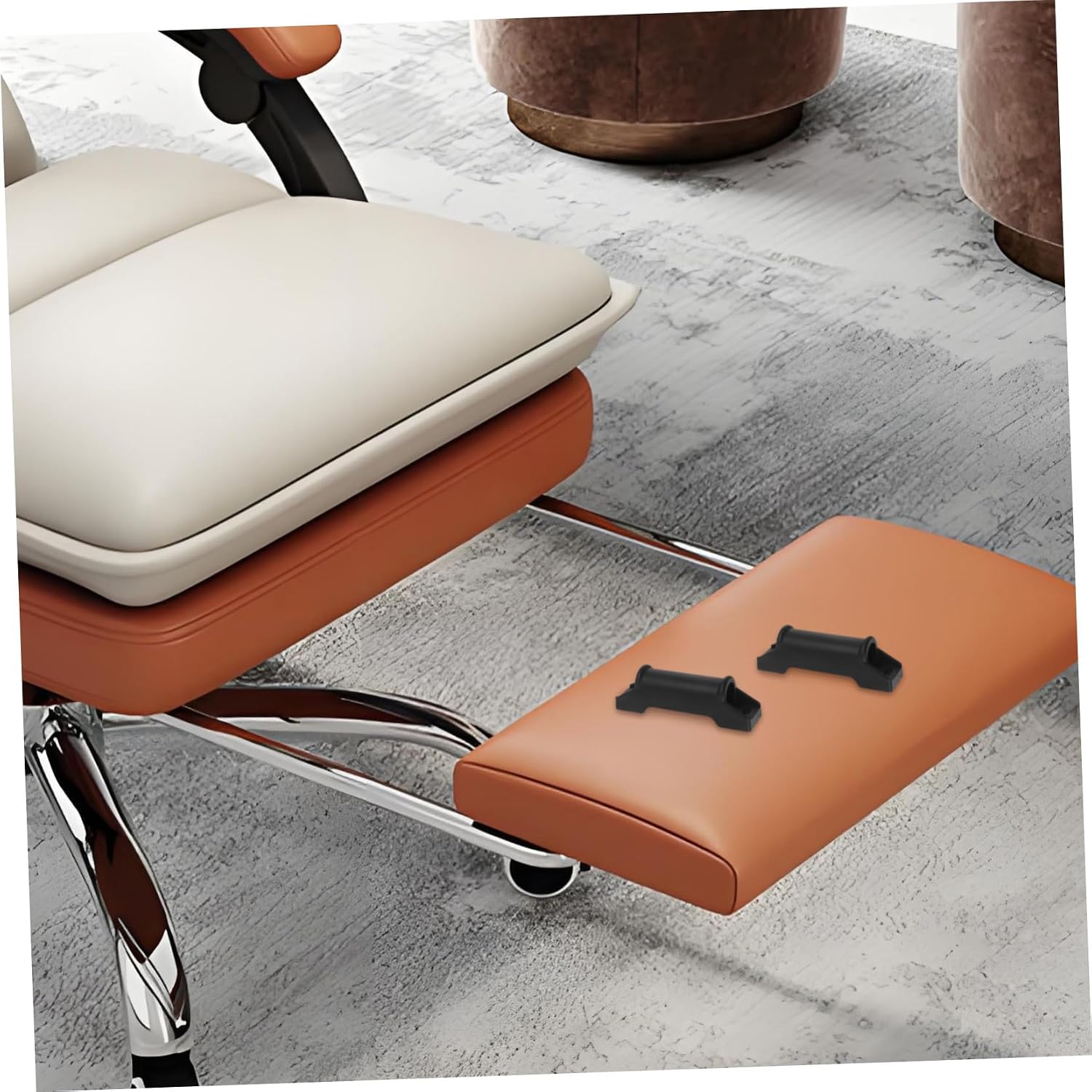 4pcs Black Plastic Chair Footrest Sliders for Reclining Office, Smooth Edge Replacement Pads for Office and Gaming Chairs