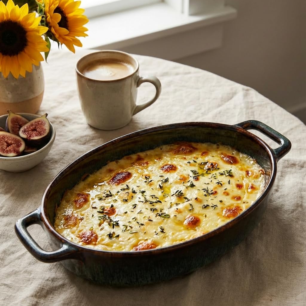 Baking Dish Ceramic Baking Dish、oval baking pan Set、Double handles Suitable for lasagna、Baking、Oven 12.4IN、9.8IN Reactive Glaze 2-Piece