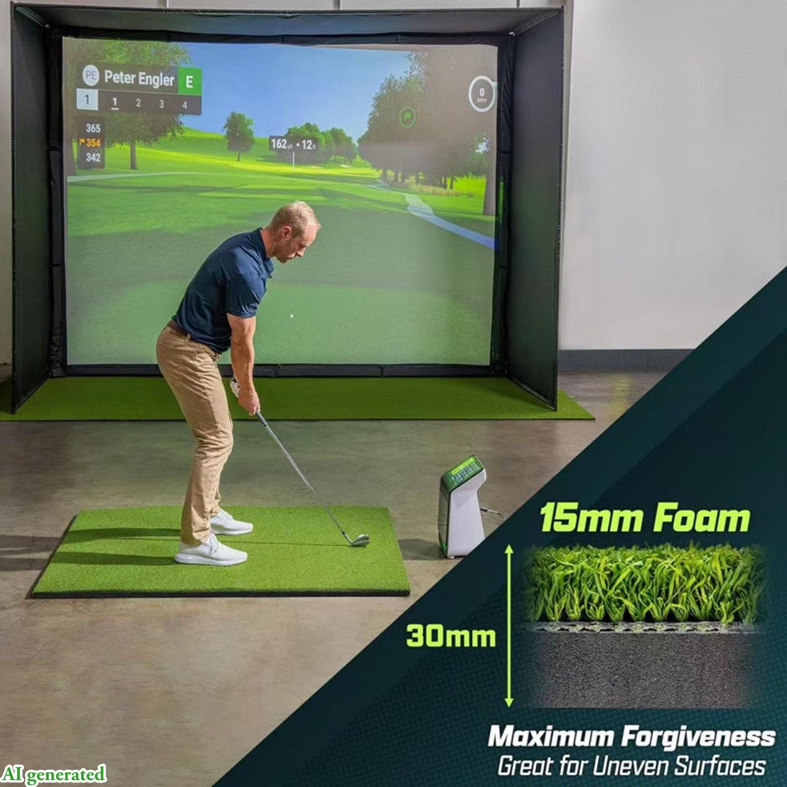 Golf-Schlagmatte, 11mm langes Gras+15mm hochelastisches Kissen