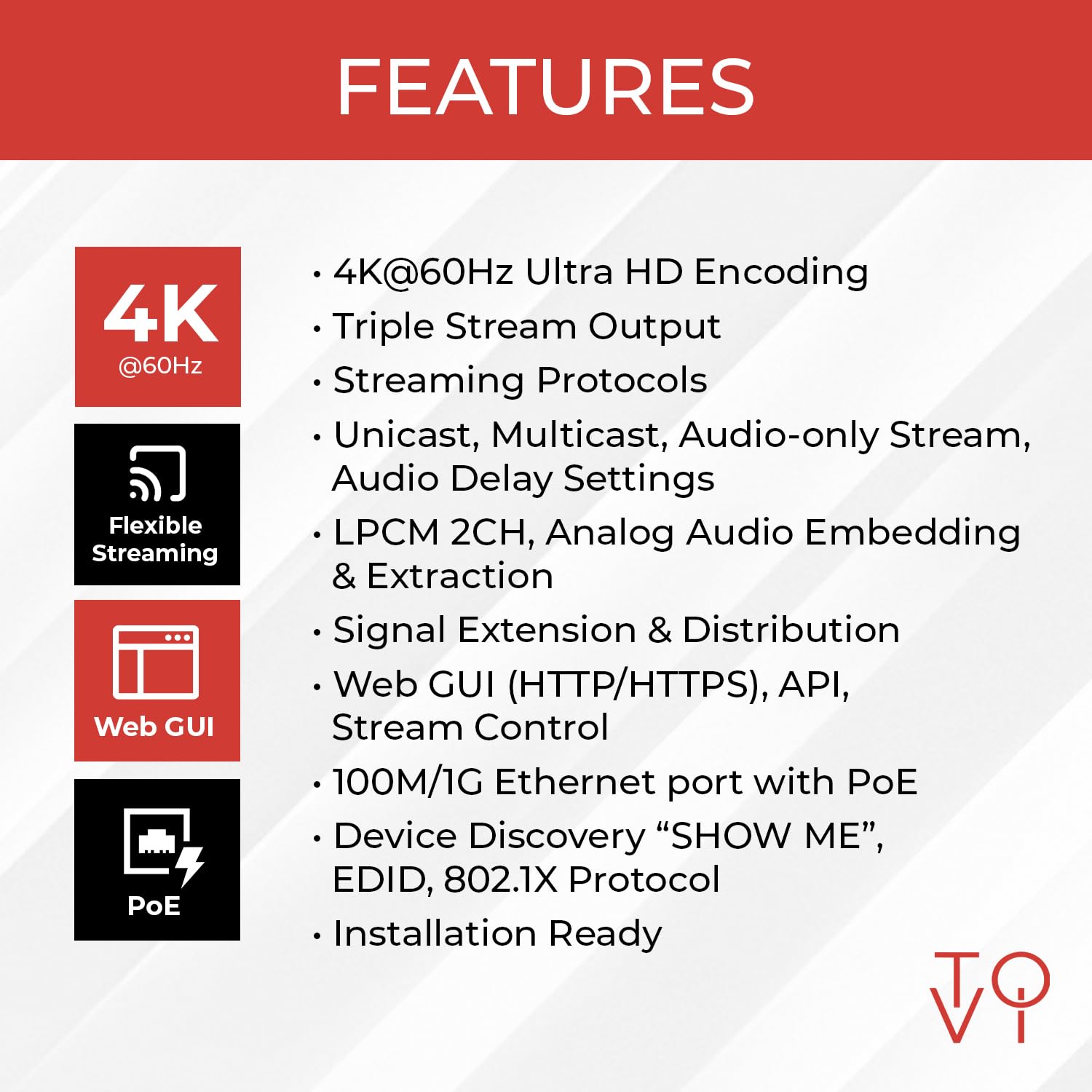ToVi X2UH-CAST - Streamer video di rete 4K serie X2, codificatore AV over IPTV, H.264 H.265, livestream con audio incorporato, loop out HDMI, supporta Unicast, MultiCast, solo audio Stream (X2UH-CAST)