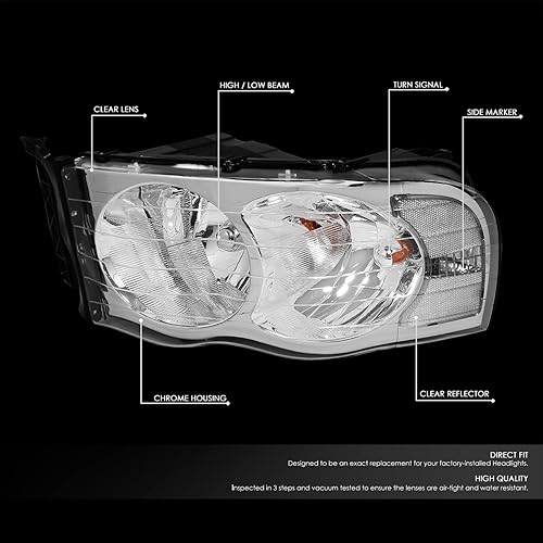 Miniatura 2 de Conjunto de faros delanteros DNA Motoring HL-OH-F1509-CH-AM