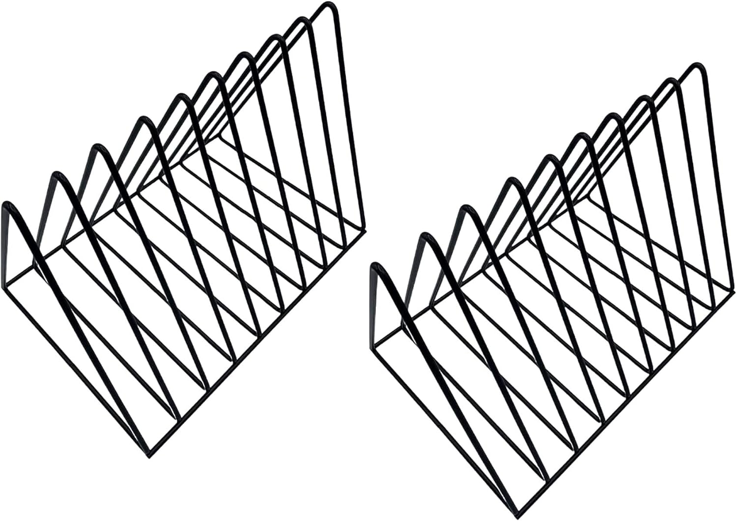 Soporte para almacenamiento de discos de vinilo, estante de alambre prémium para discos de álbumes Lp (paquete de 2)