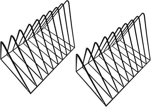Soporte para almacenamiento de discos de vinilo, estante de alambre prémium para discos de álbumes Lp (paquete de 2)