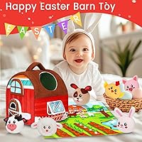 Vista 8 de Avesa Baby Toys 6-12 Months - Soft Barn Toy with Stuffed Farm Animals, Rattle - Montessori Toys for Babies 6 Months Old Sensory Infant Toy Baby