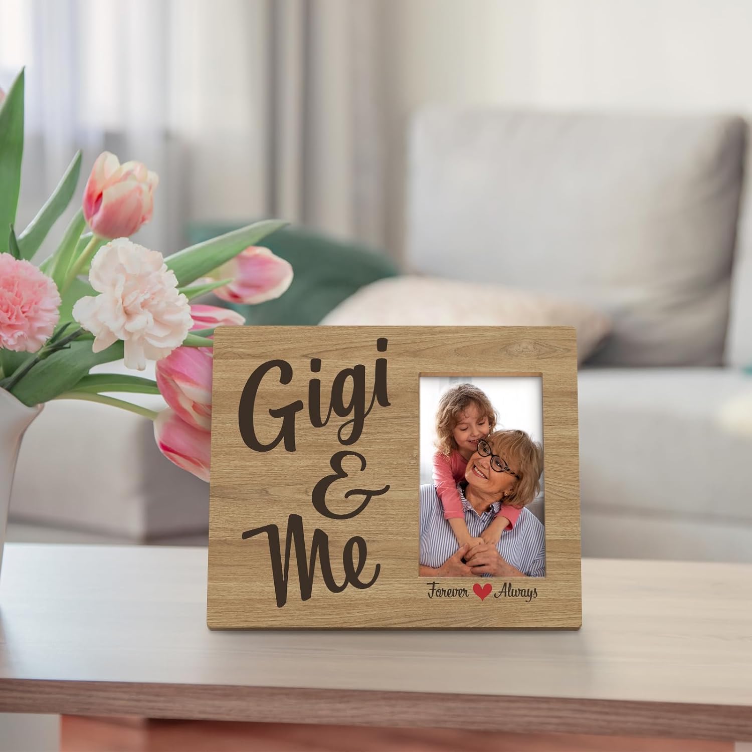 Gigi and Me Picture Frame, Gigi Gifts for Grandma, Grandma Birthday Mothers Grandparents Day Gifts, Grandkids Photo Frame, Grandma Grandparents Grandchildren Wood Picture Frames for 4x6 Photo - Image 3