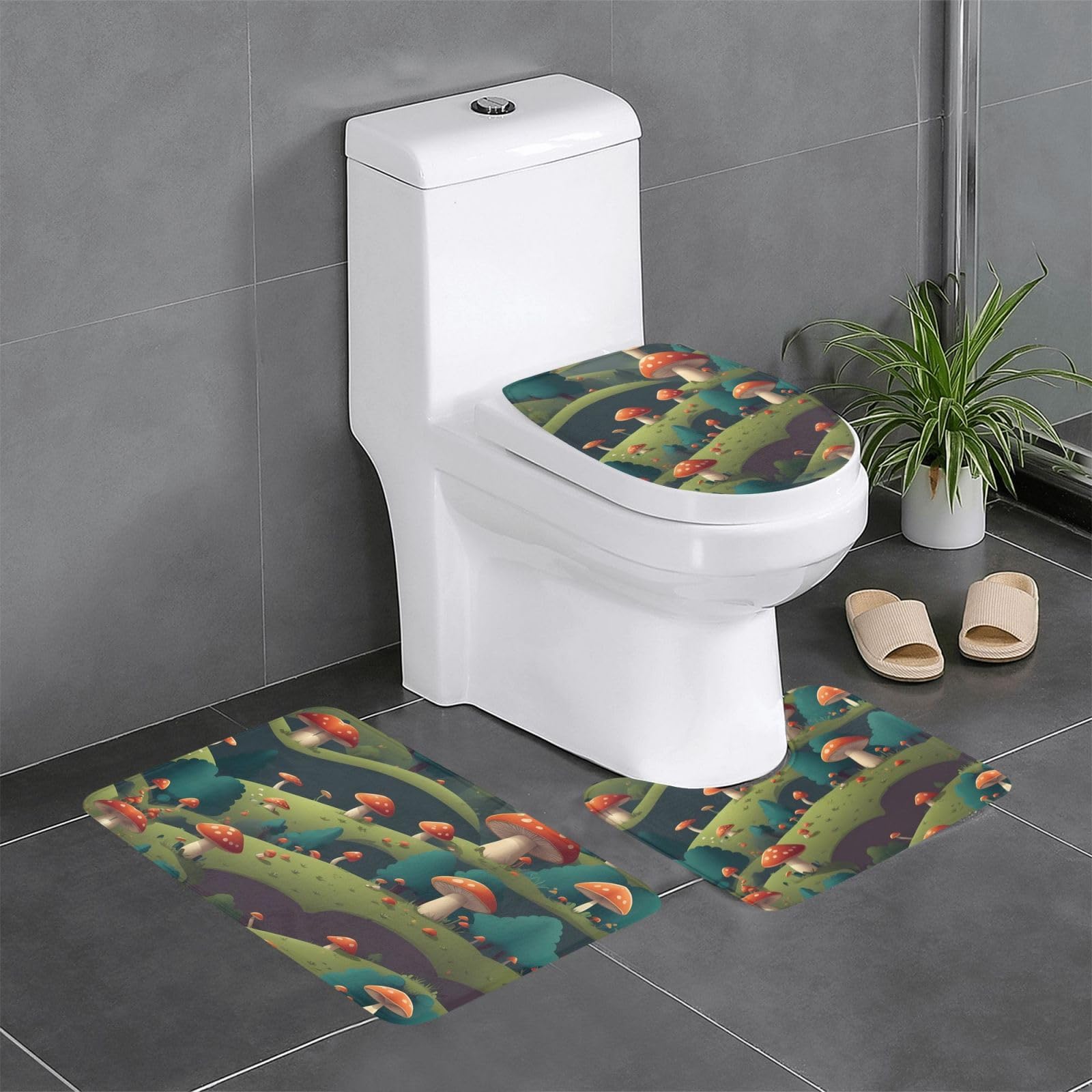 Tapis de salle de bain rectangulaire contour et ovale Mountain en lot