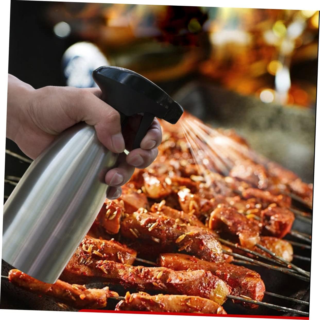 Stainless Steel Oil Sprayer Bottle Food-grade Mist Sprayer for Cooking High-temperature Resistance Seasoning Bottle for Grilling and Salad Easy Control Edible Oil Dispenser