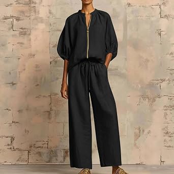 Two Piece Sets for Women Half Zip Matching Set
