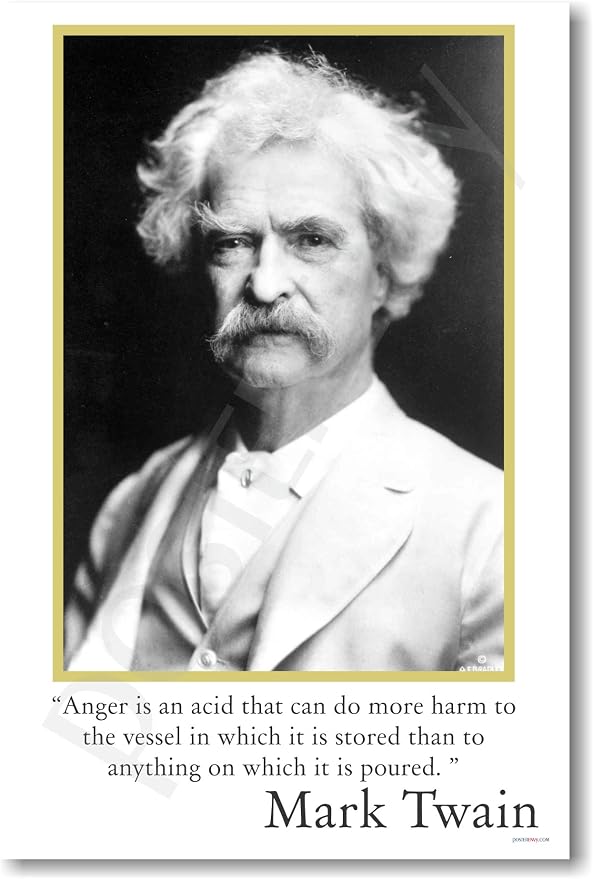 Amazon.com: Mark Twain - Anger Is an Acid - Famous Person Classroom Poster: Prints: Posters &amp; Prints