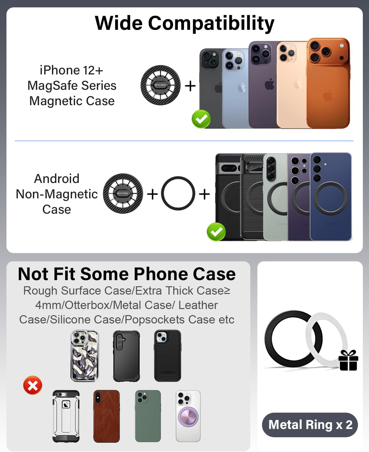 SKYLOTEC Dash Tray with Phone Holder for 2025 Ford Bronco Sport Dash Console Organizer 13.2-Inch Screen, Automobile Cradles Magnetic Phone Mount for MagSafe, Magnets Cell Phone Base Dashboard Storage