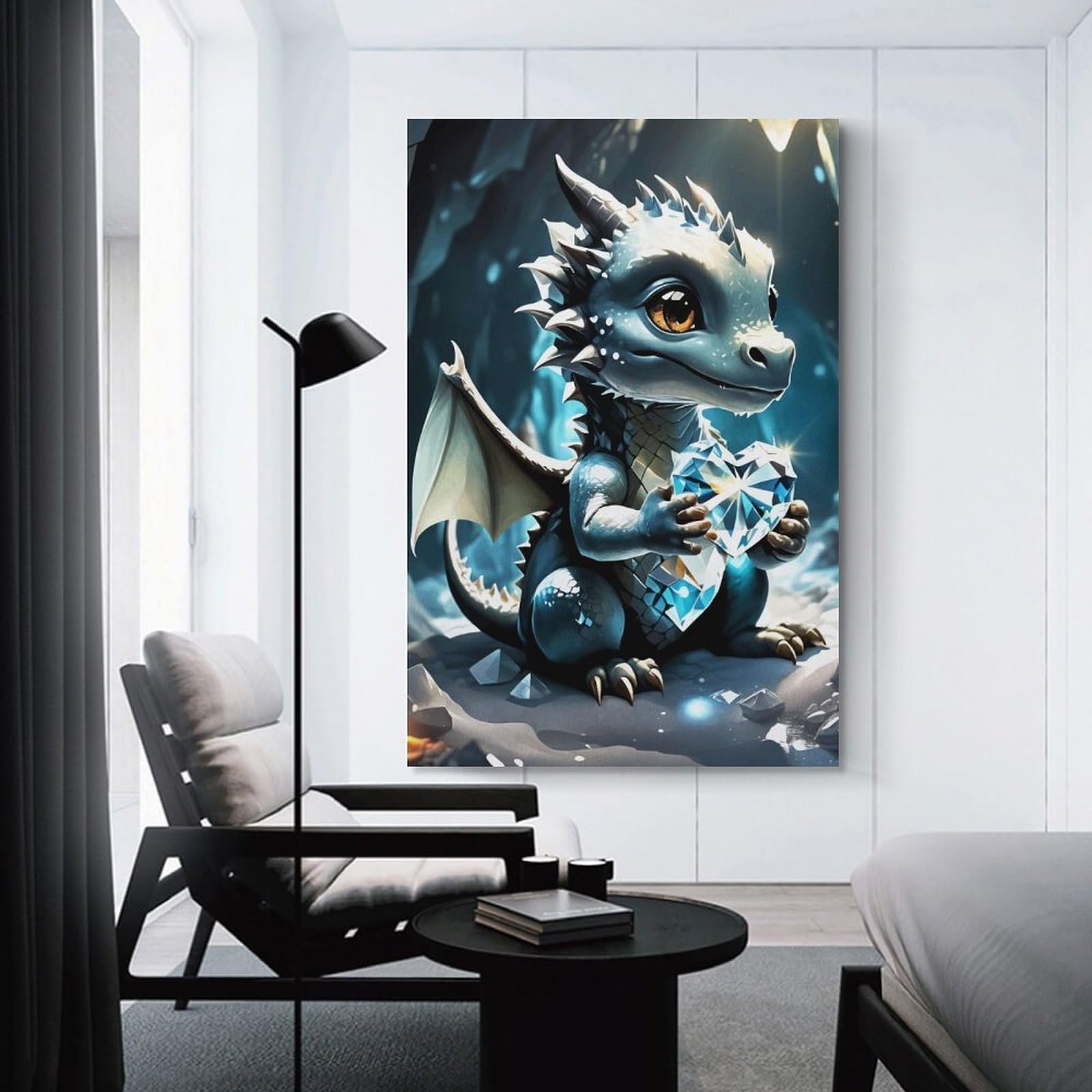 Junmoney Baby Dragon Wall Art Print 08x12inch(20x30cm), for Gallery Wall Layouts in Home Or Office, An Easy Match for Collected Prints