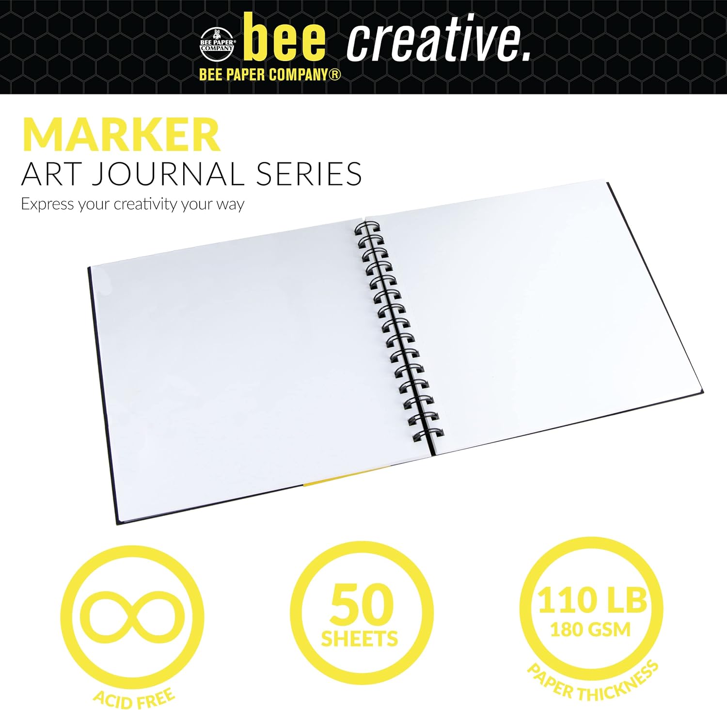 Bee Paper - 8" x 8" Creative Marker Drawing Journal