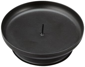 Genware NEV-PCH7 Pillar Candle Holder, 75 mm Diameter, Black