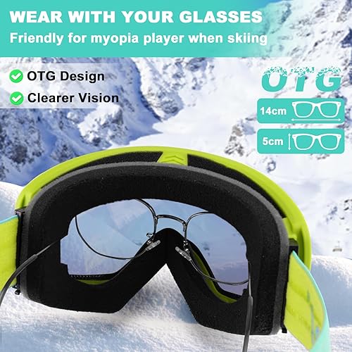 Miniatura 5 de Trusiel OTG - Gafas de esquí para nieve, antiniebla, protección UV400, para invierno, para hombres, mujeres, adultos y jóvenes
