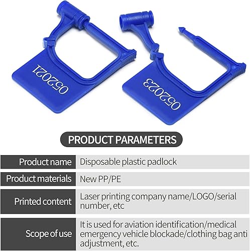 Miniatura 5 de LZ-Bingo Candado de seguridad de plástico, etiquetas de seguridad a prueba de manipulaciones para estuches, cerraduras desechables numeradas para