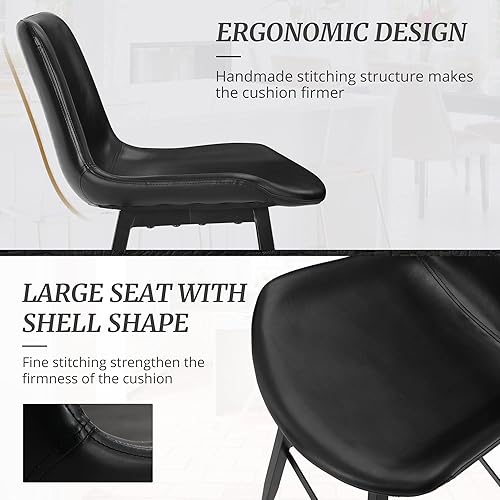 Miniatura 4 de Taburete de bar de 24 pulgadas, taburetes de bar modernos con altura de mostrador con respaldo y reposapiés para el hogar, cocina, isla de