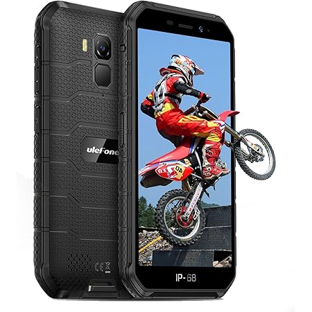 Ulefone Armor X7 Pro Outdoor Handys - Android 10 IP68/IP69K Wasserdichtes Smartphone ohne Vertrag Quad-Core 4+32GB 5,0-Zoll-Bildschirm 13MP Hauptkamera 4000mAh Batterie Fingerabdruck-ID (Schwarz)