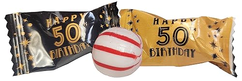 Menta temática de 50 cumpleaños 100 unidades envueltas - Caramelo de menta