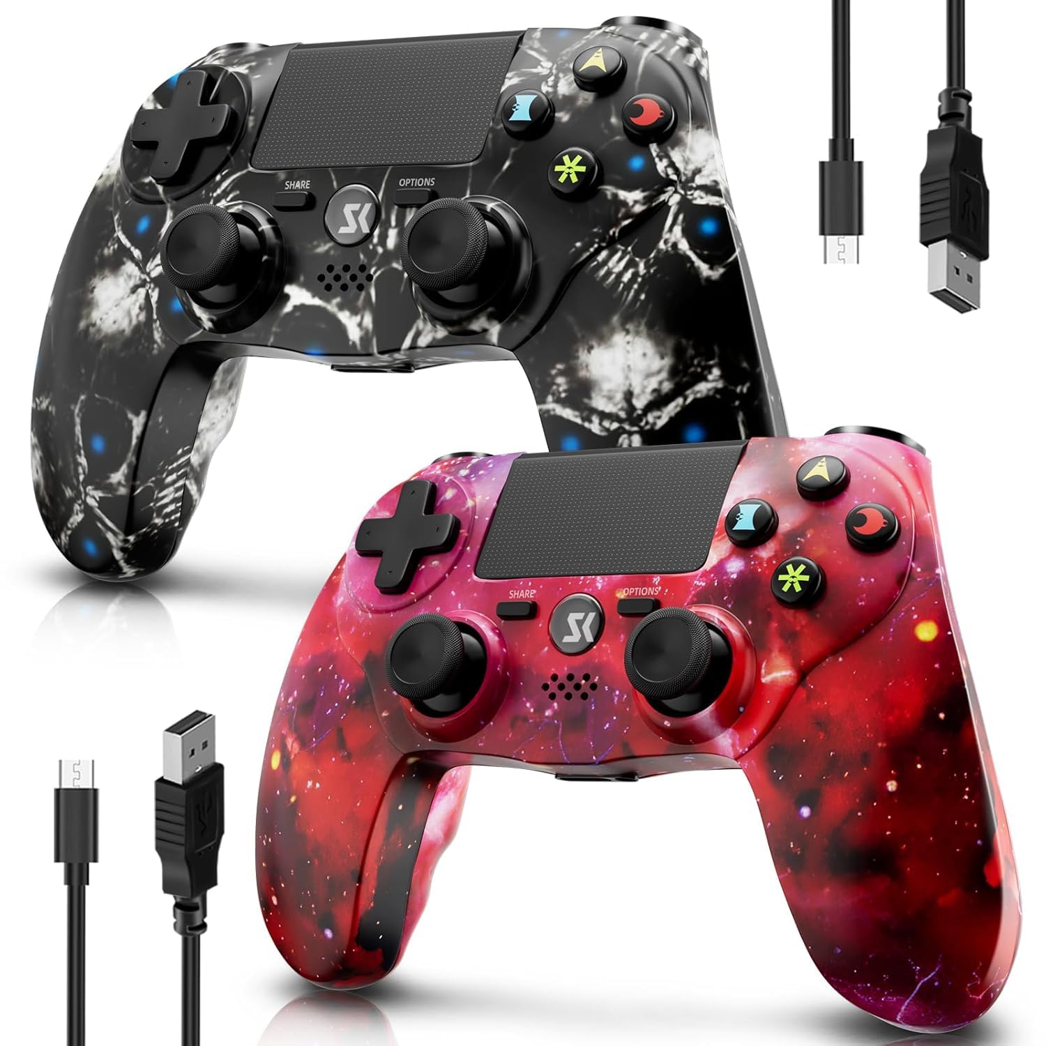 Amazon.com: Controller for PS4, Wireless Controller 2 Pack