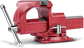 Forward 1304 4-Inch Ductile Iron Bench Vise with Anvil & 120° Swivel Base - Heavy-Duty Home Workshop Vice