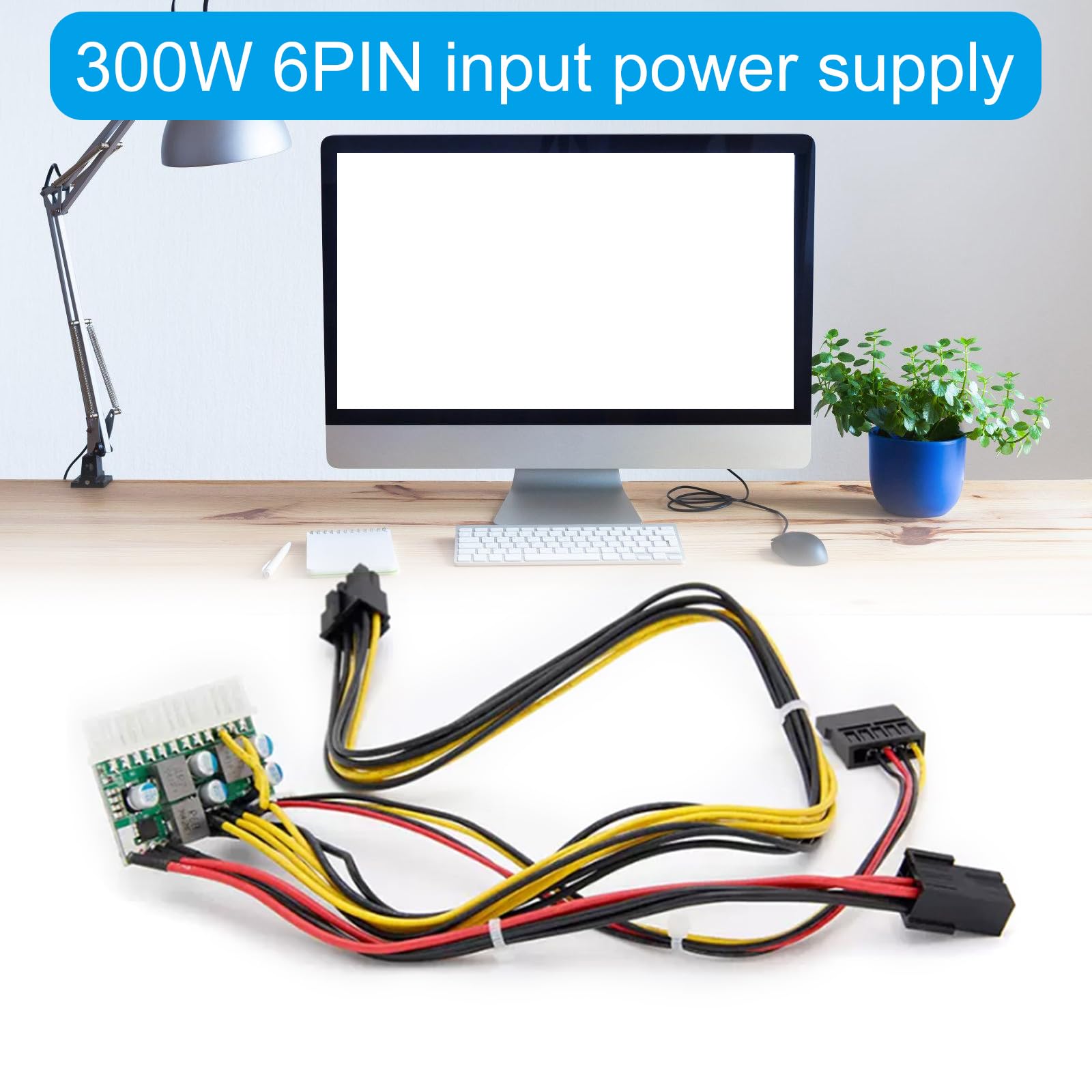 Módulo de fuente de alimentación DCATX de 300 W con entrada de 6 pines para compatibilidad de hardware de PC