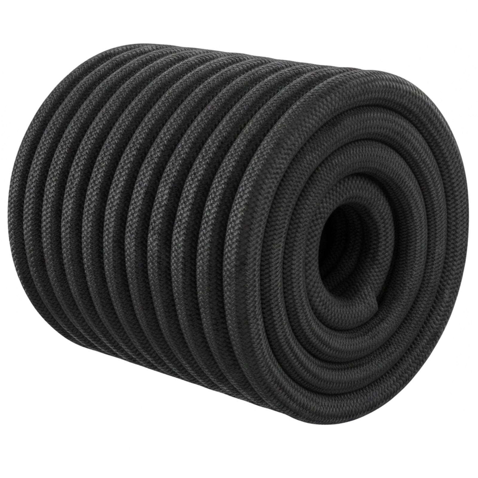 Double Braided Arborist Rope - 1/2 Inch x 150 Feet Polyester High Strength Climbing Rope for Tree Work, Swing, Halyard, Sailing(Black)