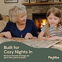 Vista 5 de PLAYVIBE Tablero giratorio para rompecabezas – 1500 piezas, 26 x 35 pulgadas – Sistema de almacenamiento de 6 cajones y mesa de rompecabezas