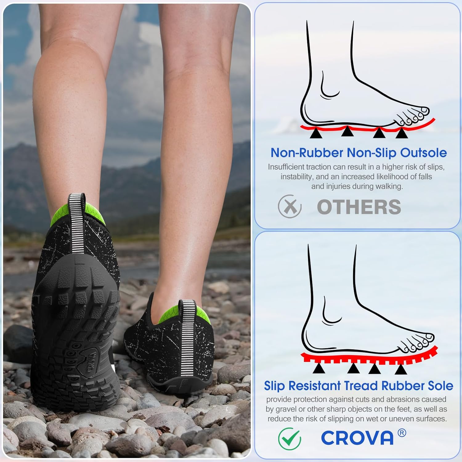 Built-in Heel Grips Water Shoes for Kids Girls Boys Hiking Wide Barefoot Swim Beach Pool Big Kid - Image 5