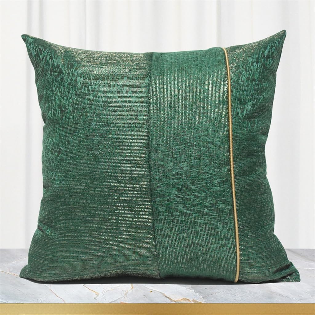 HBJWOV Model Room Pillow Green Gold Splicing Case Exhibition Hall Soft Stripes by Bag
