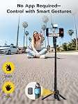 AOCHUAN Gimbal Stabilizer for iPhone, 4 in 1 Phone Gimbal w/360° Rotation for iPhone/Andriod Sefie Stick Tripod w/Auto Face Tracking and Wireless Remote for Vlogging-M3 Promini Black
