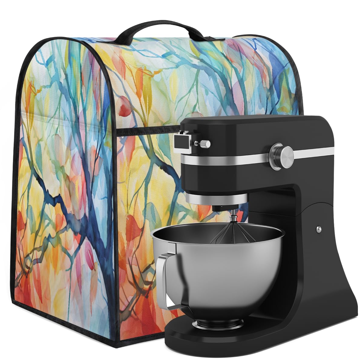 Coffee Maker Cover Watercolor Tree Leaf Pattern Kitchen Appliance Covers Small Appliance Covers Blender Cover Juicer Cover Dust Covers for Kitchen Appliances with Top Handle and Pockets,Washable,C809