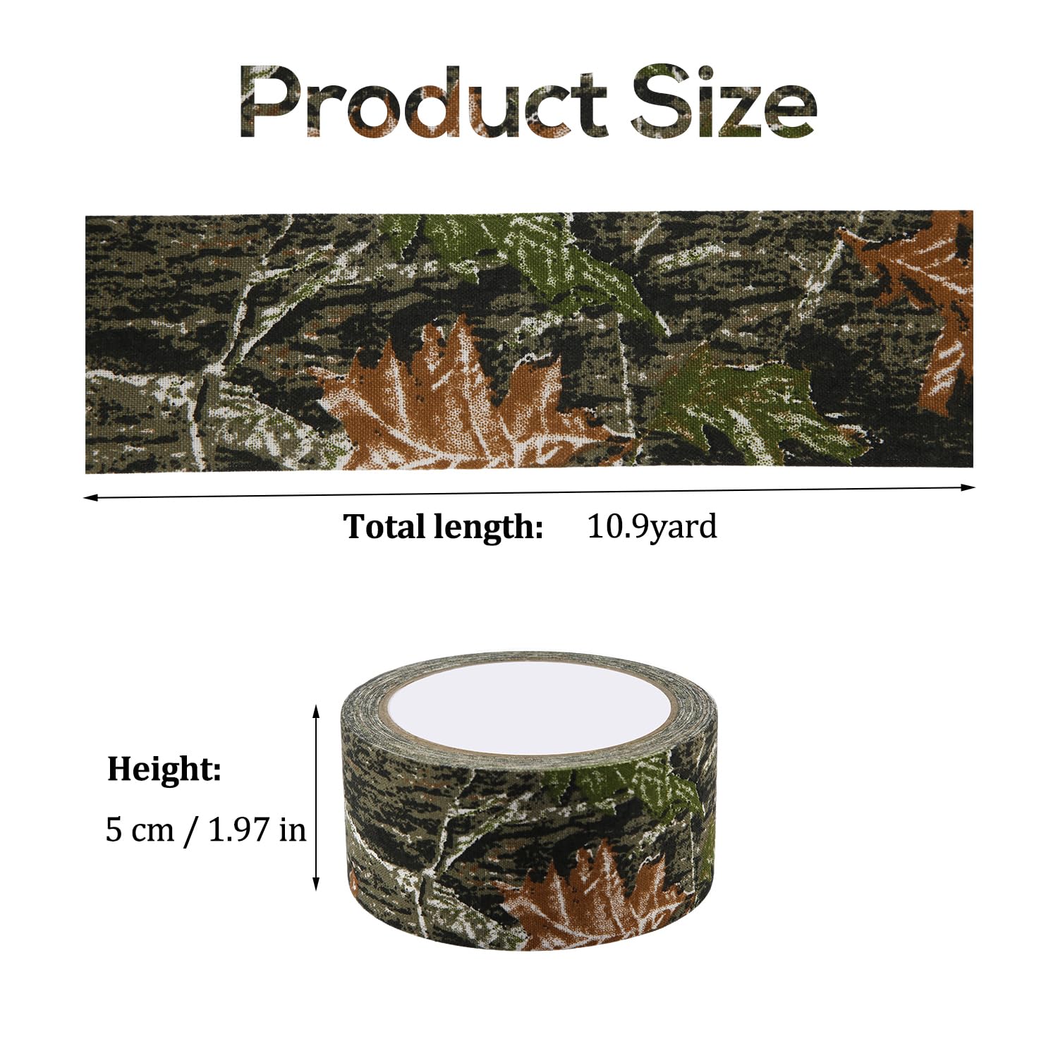 JZK 10 rolls self adhesive camouflage bandage, non-woven elastic stealth camo tape, stretchy cohesive camouflage tape for hunting gear, rifle, SLR camera lens, shotgun, telescope