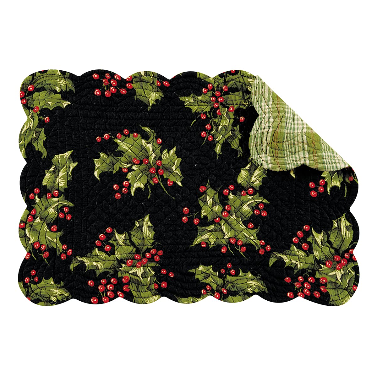 CF Home 4 Botanical Christmas Cotton Cream Floral Holiday Holly