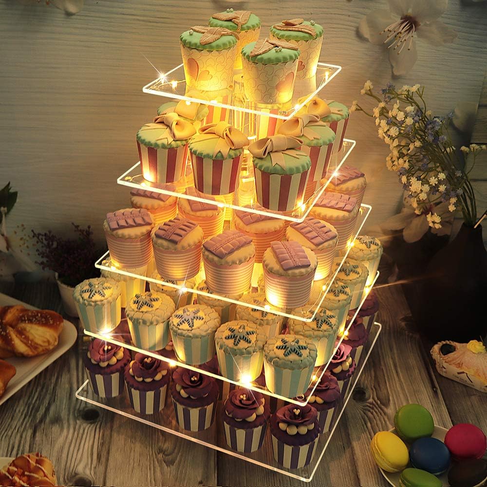 Blасk Frіdау - 80% оƒƒ 5 Tier Square Clear Cupcake Stand, Acrylic Cupcake Tower Display Holder– Tiered Acrylic Display for Pastry Dessert – Perfect for Weddings, Birthday Parties Events 60% оƒƒ Dіѕсоunt 5 Tier Square Clear Cupcake Stand, Acrylic Cupcake Tower Display Holder– Tiered Acrylic Display for Pastry Dessert – Perfect for Weddings, Birthday Parties Events