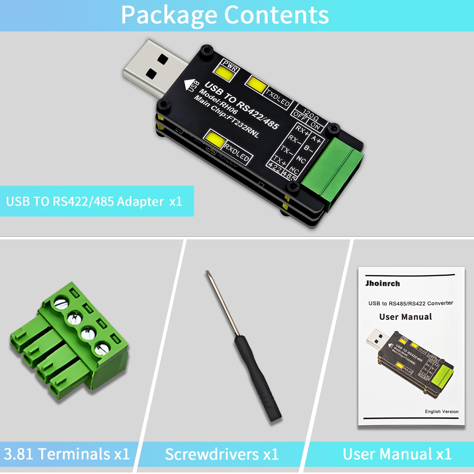 Adaptateur Convertisseur USB vers RS485/RS422 FT232RNL Triple Protection Multi-OS