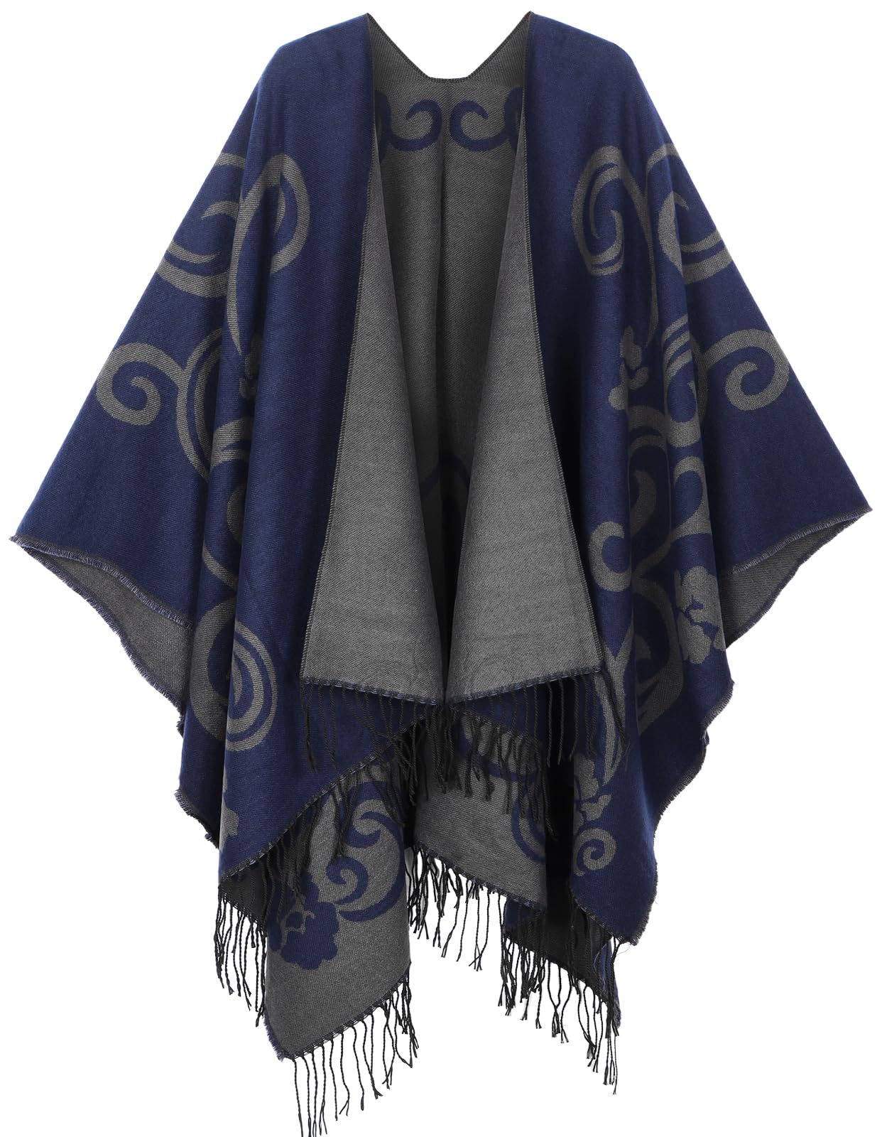 Women's Shawl Wraps Open Front Poncho Cape Oversized Sweaters Casual Cardigan Shawls for Fall Winter