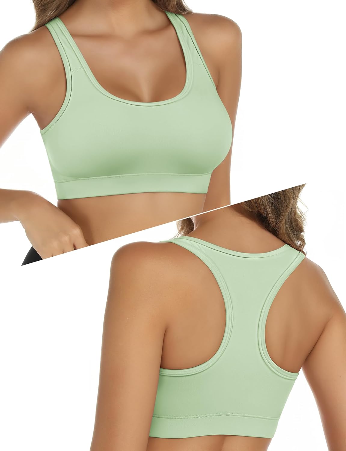 Buauty Sports Bras for Women, Medium Impact Support Sports Bra Push Up Workout Built in Bra Running Yoga