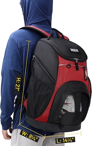 Miniatura 6 de MIER Mochila de baloncesto grande para hombres y mujeres con compartimento para laptop, fútbol, voleibol, gimnasio, viajes, 40 litros