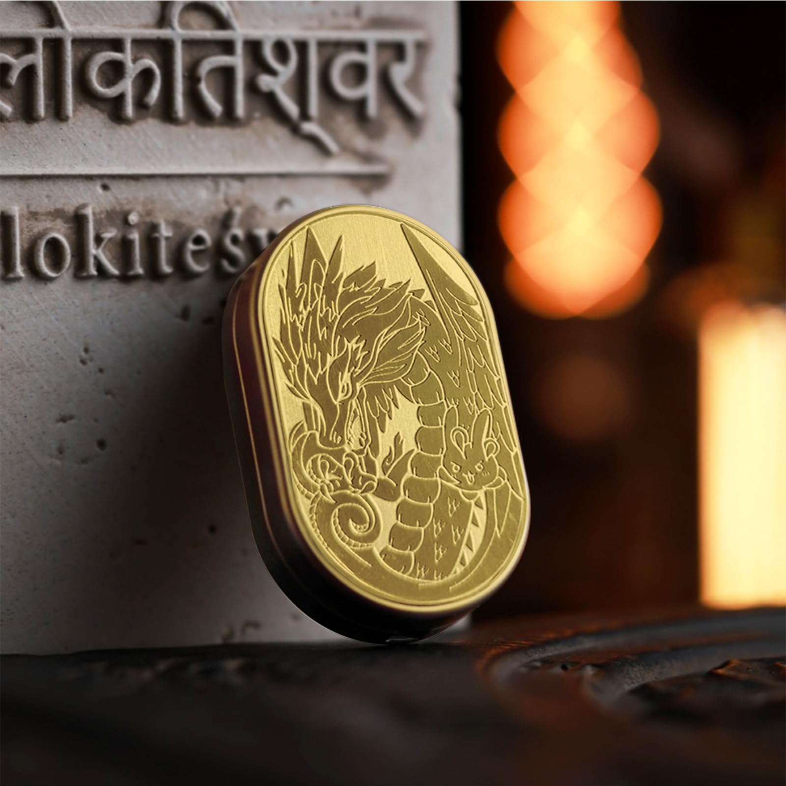 HIDEDC Dragon Fidget Slider, Mechanical Fidget Slider EDC Fidget Toys Adults, Executive Desk Toy Stress Relief Toy for ADD, ADHD & Autism (Steel Gold) — image 1