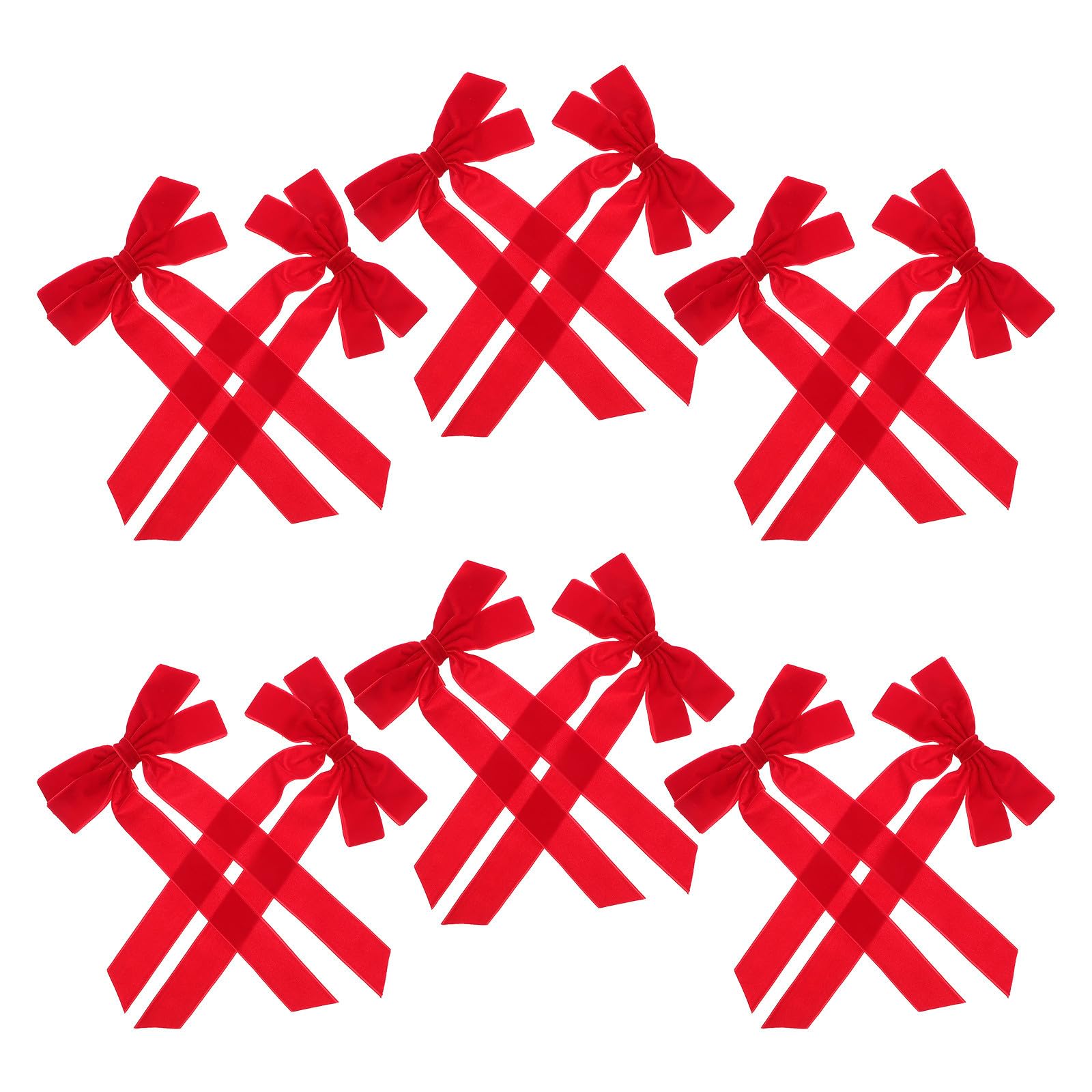Toyvian 60 Stück Rote Samtschleife für Weihnachtsbaum und Kranz,