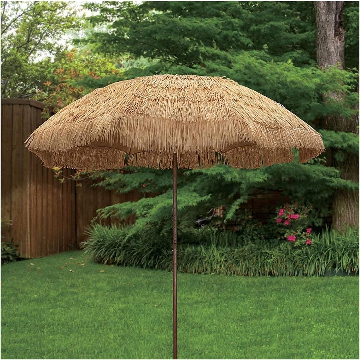 Patio Table Umbrella Hawaiian ched Parasol 6.5ft,Beach Umbrella Tilt 45° Outdoor Umbrella Raffia Straw for Lawn Pool Backyard Garden Parasol Best Patio Umbrella Good