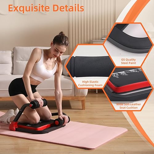 Miniatura 7 de Máquina de abdominales con bandas de resistencia para ejercicio abdominal, 3 niveles ajustables, equipo de ejercicio de sentadilla para gimnasio en