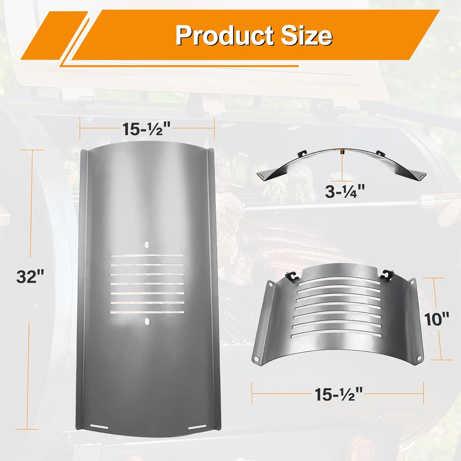 Flame Broiler Kit for Pit Boss PB1600, PB1150, PB1100, PB1000 Series and Pro Series 1100 (PB1100PS1) Wood Pellet Grills, Replacement Parts Includes Main Plate and Slider for Pit Boss Smoker Grill