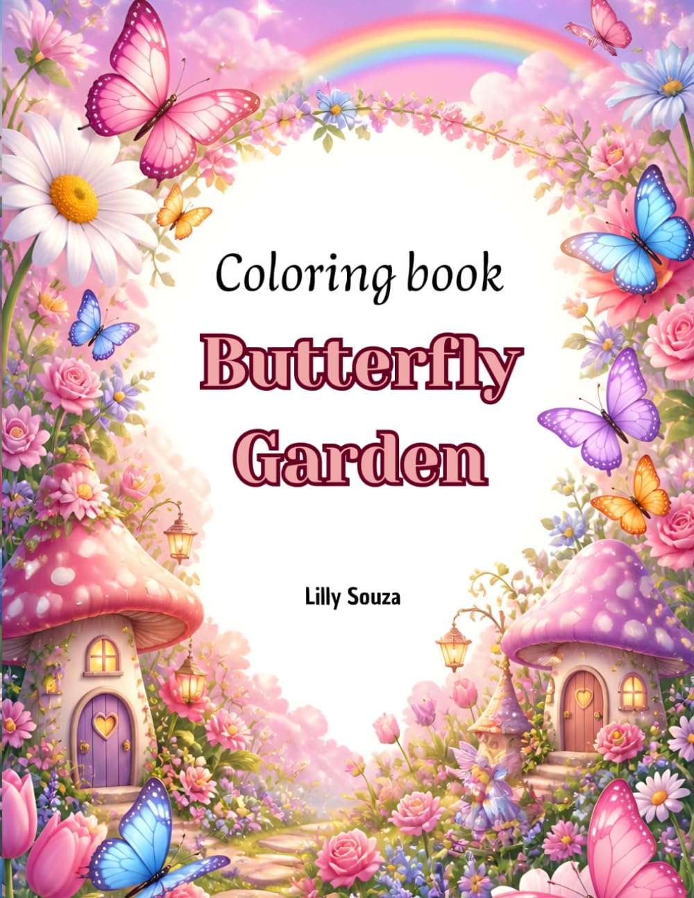 Butterfly Garden Coloring Book: Flowers, Butterflies, and Enchanting Settings for Kids