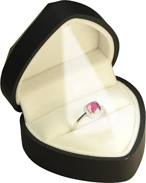LED Heart Shaped Ring Box for Wedding Proposal Engagement Valentine Day Christmas Luxury LED Ring Jewelry Gift Case