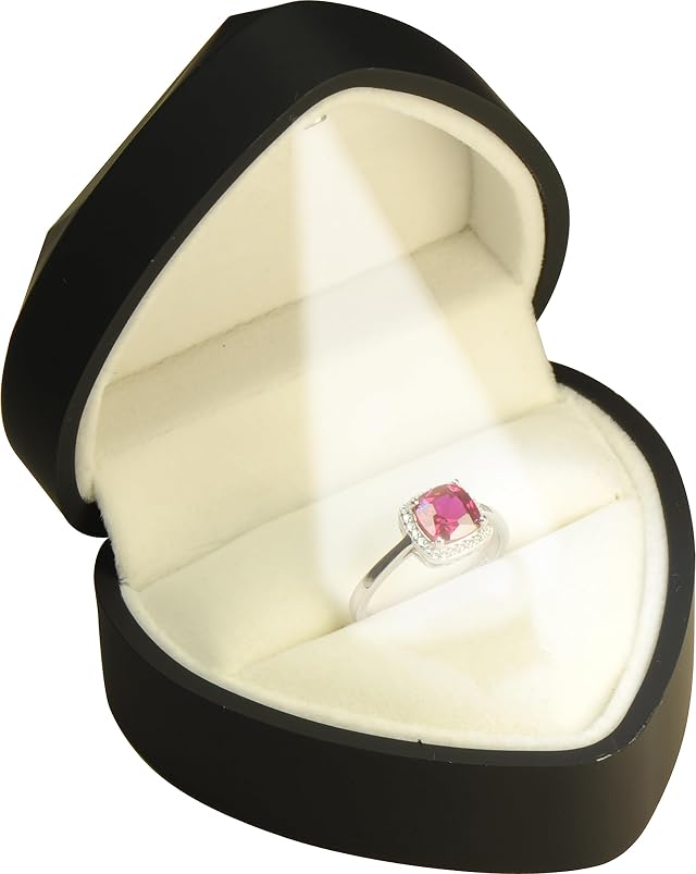 LED Heart Shaped Ring Box for Wedding Proposal Engagement Valentine Day Christmas Luxury LED Ring Jewelry Gift Case