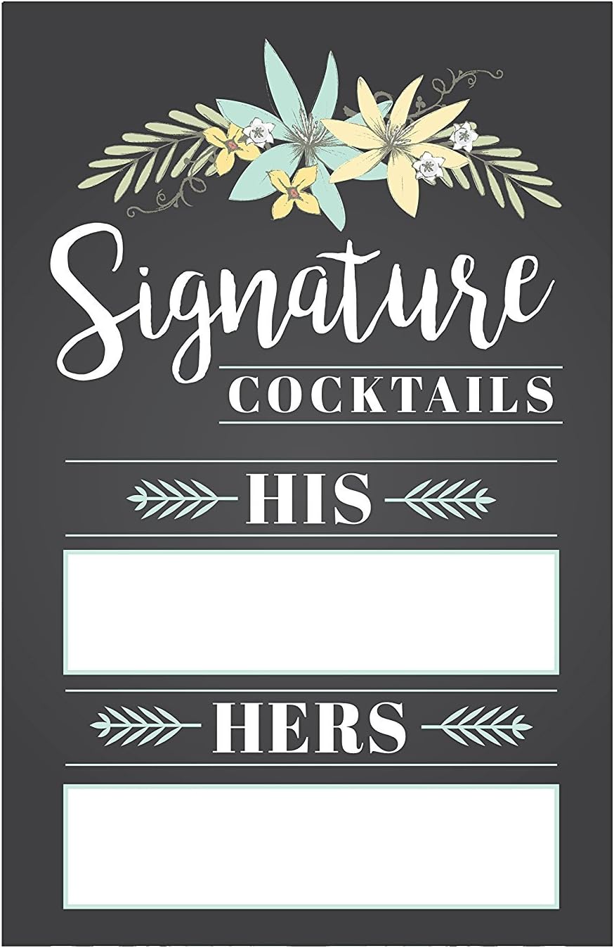 Photo Booth International Wedding Signature Cocktail Drink Sign. Elegant and Customizable Signature Cocktail Sign for Wedding Reception.