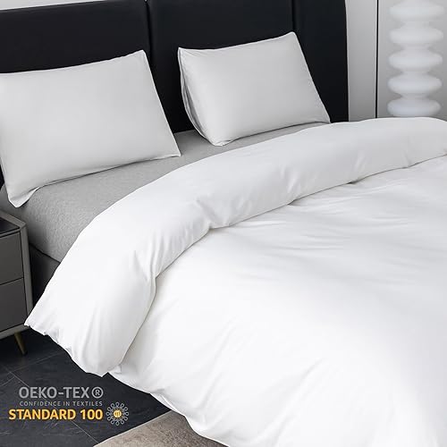 Miniatura 2 de Levoo Funda de edredón 100% de bambú, tamaño King, funda de edredón refrescante para personas que duermen con calor de 400 hilos, suave y sedoso,