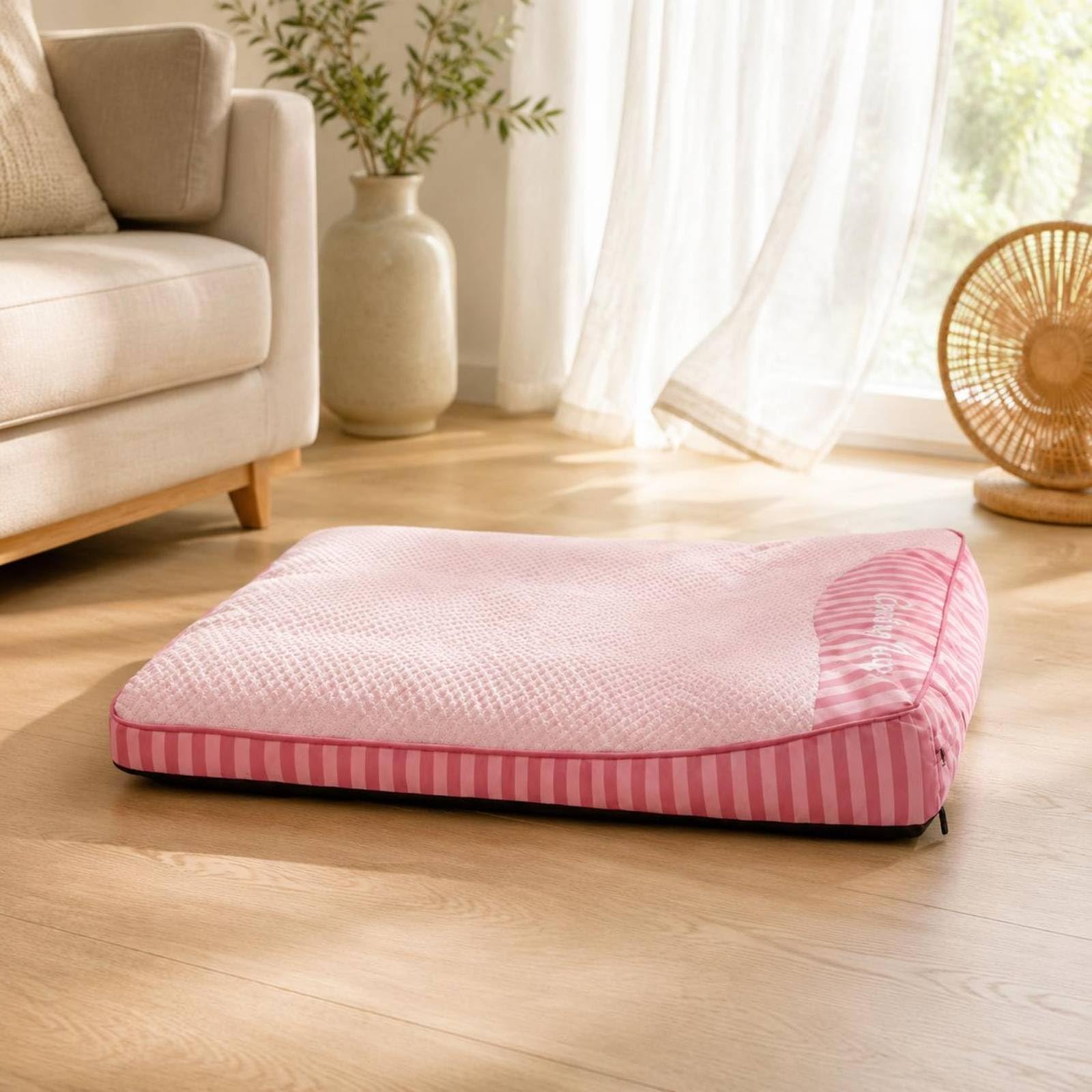 Colchoneta Fresco Relleno de Espuma Cama para Perros Lavable, Gris Plata, 2XL-120x95x15 Cm